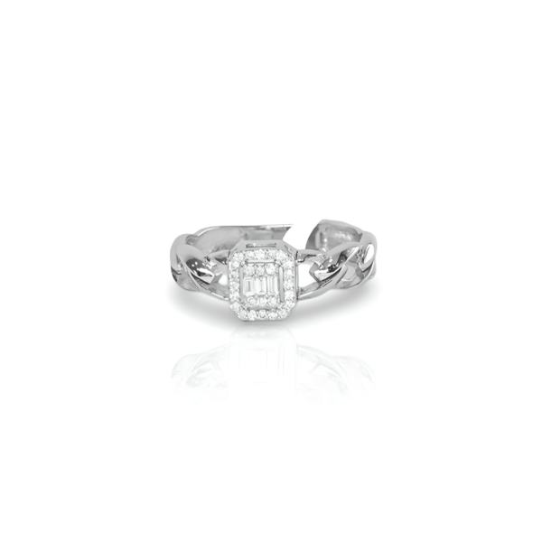 Halo Cuban Chain Diamond Ring Darshi Diamonds Manufacturer Exporter Supplier Producer Diamond Jewellery Dubai UAE