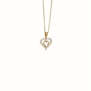 Linked Hearts Diamond Necklace in 18kt Yellow Gold Diamond Studded Necklace Darshi Diamonds Manufacturer Exporter Supplier Producer Diamond Jewellery Dubai UAE