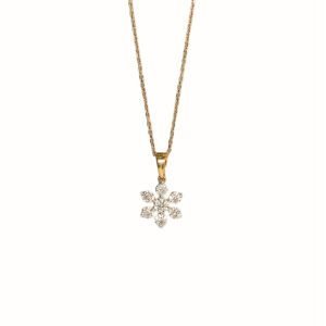Snow Flake Diamond Necklace- in 18kt Yellow Gold Diamond Studded Necklace Darshi Diamonds Manufacturer Exporter Supplier Producer Diamond Jewellery Dubai UAE