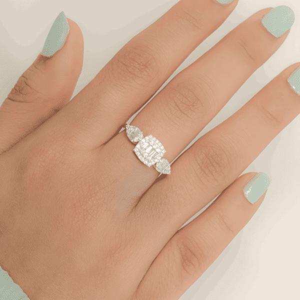 Square Cluster Diamond Ring Darshi Diamonds Manufacturer Exporter Supplier Producer Diamond Jewellery Dubai UAE1